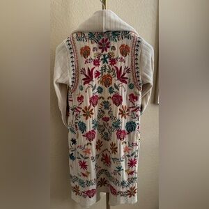 JOHNNY WAS Biya Embroidered Leonne Wrap Cardigan / Size XS
